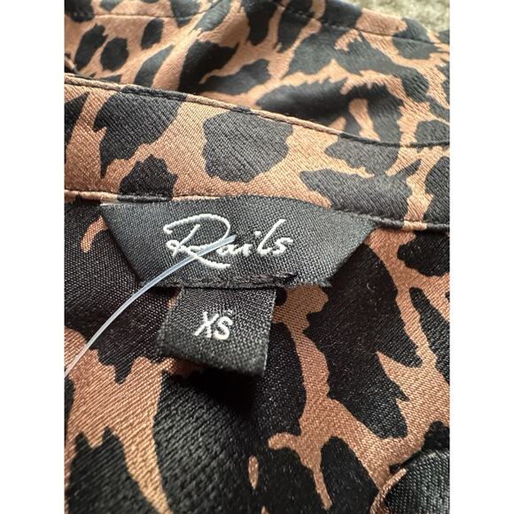 Rails Pearl Cinnamon Mixed Animal Print Popover Relaxed Blouse Women’s Xsmall - Picture 10 of 16
